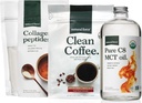 Natural Force Organic Clean Coffee, Collagen Peptides, y Pure C8 MCT Oil Bundle – Toxin Free Coffee, Grass Fed Collagen, " MCTs - Non-GMO, Keto, " Paleo - 12 Oz, 11.7 Oz, 32 Oz