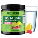 Pólvora de magnesio NATURELO - Pólvora de magnesio con quinoa, coliflor, " Flaxseed for Stress Relief, Raspberry Lemon 85 Servings, 15oz