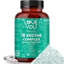 Love You 18 Complejo Enzyme – Enzimas Digestivas Basadas en Plantas para Mujeres &amp; Hombres Silenciosos Nutrientes Absorción " Confort Digestivo TEN 60 cápsulas Vegan Made in USA