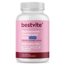 BESTVITE Glucosamine Chondroitin MSM 500/400/100 por cápsula (240 cápsulas) con OptiMSM Patented - Maximum Strength Formula for Joint Support - No Stearates - Gluten Free - Non GMO