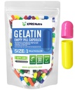 XPRS Nutra Tamaño 1 Empty Capsules - 100 Conde Empty Gelatin Capsules - Píldoras para el relleno de cápsulas DIY - Pure Bovine Pill Gel Caps para llenar con sus suplementos (Multi Color)