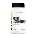 NutraBio Acetyl L-Carnitine (ALCAR) Suplemento, 500 mg - Apoyo a la producción de energía natural, gestión metabólica y salud general, 90 cápsulas