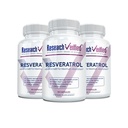 Investigación Resveratrol Verificado - 98% Trans-Resveratrol 1000 mg, Anti-Aging Support - 60 cápsulas por botella - 3 botellas