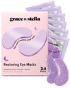Grace &amp; stella Retinol Bajo Patches Ojos para Ojos Puffy y Círculos Oscuros - Restaurar Gel Bajo Máscaras Ojo con Ácido Hialurónico - Vegan Cruelty-Free Skincare, Regalos de Cumpleaños para Mujeres (Purple, 24 Parejas)