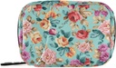 Pink Orange Violet Flowers Pill Box 7 Day Pill Case Bag Travel Pill Organizer Bag with Zipper Portable Weekly Case Compact Size for Vitamin Supplement Holder