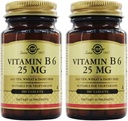 SOLGAR Vitamina B6 25 Mg, 100 Tabletas, 100 Cuentas (Pack of 24)