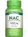 La verdad de la naturaleza NAC Suplemento Silencio N Acetyl Cysteine ← Forma libre Amino Acid Silencio 1200 mg  60 Capsules ← Non-GMO and Gluten Free Supplement