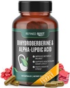 Dihidroberina refinada 300 mg con ácido lipoico alfa Suplemento de 600 mg - Suplemento bereberina de fuerza extra con ácido alfa-lípoico (ALA) - Dihidroberberina avanzada para la salud óptima