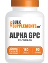 BulkSupplements.com Alpha GPC Capsules - Suplementos de acetilcolina, Alpha GPC 300mg - Suplementos de línea, Gluten Free, 2 cápsulas por ser, 180 cápsulas (Pack of 1)
