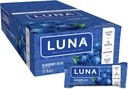 LUNA BAR - Barras de Snack Gratuitas - Blueberry Bliss Flavor - 7g de proteínas - No GMO - Snacking integral de base vegetal - Sobre las Snacks Go (1.69 Unce Snack Bars, 15 Conde)