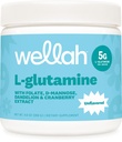 Wellah L-Glutamine Powder Unflavored (50 Servings) - 5g L-Glutamine Por Serving, Endulzado con Stevia