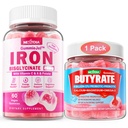 Butyrate Gummies + Iron Bisglycinate 26mg Gummies rellenos