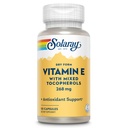 SOLARAY Vitamina E 400 UI (268mg), Forma seca con tocoferoles mixtos Vitamina E - Suplemento antioxidante, PMS y soporte de menopausia - Garantía de 60 días, Lab Verificado - 50 Servimientos, 50 cápsulas