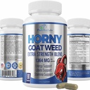 Horny Goat Weed 1590mg Extra Strength w. Maca, L-Arginine, Ginseng, Boost Performance, Stamina, Energy, Non-GMO Formula, 90 cápsulas