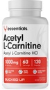 Acetil L-Carnitine 1000mg Por Serving, soporta la función cerebral esenciales (60 Serviciones, 120 cápsulas)