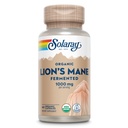 SOLARAY Organic Lions Mane Supplement Capsules - Proporcionando 1000 mg de los hongos orgánicos Mane de León, fermentado para la absorción mejorada - Vegan, garantía de 60 días, Lab Verified, 30 Servings, 60 VegCaps