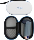 AGOZ Asma Inhaler Medicine Travel Bag Case for Children and Adults - Protective Medical Pouch Holder Cover with Zipper Closure and Wrist Strap (White)