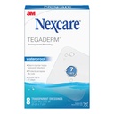 Nexcare Tegaderm impermeable Vestir transparente, impermeable, Germproof, proporciona protección a las quemaduras menores, raspas, cortes, ampollas y abrasiones, 2.375 x 2.75 en, 8 cuenta
