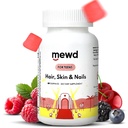 MEWD Teen and Kids Hair, Skin+Nails Daily Multivitamin Gummy Strengtheninger Fórmula - Suplementos de Vitamina Chewable con Biotin,Zinc,Vitamins A, B, " D3 para Niñas " , 60, Made in USA
