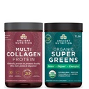 Antigua Nutrición Multi Collagen Protein Powder, Desarrollado, 24 Serviciones + Supergreens Polvo, Greens Flavor, 25 Servimientos