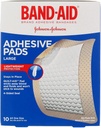 Band-Aid Marca Tru-Stay Adhesive Pads, Grandes Bandages estériles para el cuidado y la protección de los heridos, Tamaño grande, 10 ct ( Pack de 4)