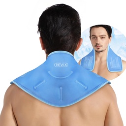 REVIX Neck Ice Pack Wrap – Reutilizable Hot Cold Gel Pack para Neck y el hombro, Diseño flexible grande con Soft Plush Lining, Cervical Gel Ice Wrap Ideal para la recuperación posterior al entrenamiento, fatiga y relajación