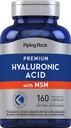 Piping Rock Hyaluronic Acid Suplemento Silencio 100mg Silencio 160 Capsules Silencio con MSM para Mujeres y Hombres Silencio No GMO, Gluten Free