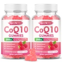 CoQ10 sin azúcar 250 mg, Coenzima Q10 Suplementos Plus Omega-3, Vitamina B6 &amp; Zinc, Alta Absorción CoQ10 Suplemento para Energía Celular y Apoyo Antioxidante, Raspberry Flavor, Vegan 120Cts