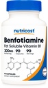 Nutricost Benfotiamine 300mg, 90 cápsulas - Gluten Free, Non-GMO y Vegetarian Friendly Fat Soluble Vitamina B1