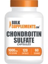 BulkSupplements.com Chondroitin Sulfate Capsules - Suplemento Nutricional, Condroitina Sulfate 1000 mg - Gluten Free, 2 cápsulas por Serving, 120 Conde (Pack of 1)