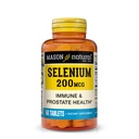 Masón Natural Selenium 200 mcg - Suplemento Antioxidante para Apoyo Inmunitario &amp; Salud Prostática, Mineral de Traza Esencial, 60 Tabletas