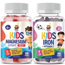 SUNNY SAM Iron Gummies for Kids &amp; Magnesium Gummies for Kids &amp; Adults - 500mg - Calm Magnesium Chews - Magnesium Citrate Chewable Supplement for Mood &amp; Muscle Support