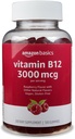 Básicos Vitamina B12 3000 mcg Gummies, Producción Normal de Energía y Metabolismo, Apoyo al Sistema Inmunitario, Raspberry, 100 Cuenta (2 por por servicio) (antes Solimo)