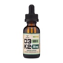 Vitamina D3 K2 5.000 UI gotas líquidas (5.000 UI de D3 y 200 mg de 99,9% All-Trans Patented K2 MK-7 (K2Vital) Max Absorption Liquid Vitamin D Drops (30 Servings) de Madera Doble