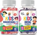 SUNNY SAM Iron Gummies for Kids &amp; Magnesium Gummies for Kids &amp; Adults - 100mg - Calm Magnesium Chews