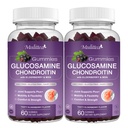 Mulittea Glucosamine Chondroitin Gummies - Extra Strength Joint Support Supplement with MSM " Elderberry for Natural Joint, Antioxidant Immune Support for Adults, Men " Women-(2 Pack)