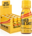 Nutrición NAKED Incendios desnudos - Zapatos de energía natural, raíz de jengibre, vinagre de manzana cruda, ginseng orgánico " Ashwagandha, Detox, zapatos de bienestar energético - 2.5Oz, 12 Pack