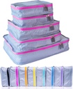 MUMI Packing Cubes – 5-Piece Compression Packing Cubes for Travel, Luggage Organizers for Suitcases, Carry-On Bags, Backpacks y Duffel Bags – Space-Saving Travel Essentials - Pink