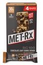 MET-Rx Big 100 Colossal Protein Bares, Great as Healthy Meal Replacement, Snack y Help Support Energy, Gluten Free, Chocolate Chip Cookie Dough, 100 g, 4 Count (Packaging May Vary)