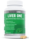 Balance ONE Liver Support Suplemento con Leche Thistle Extract, Dandelion Root & Molybdenum – Natural Liver Cleanse, Repair " Detox for Men " Women - Vegan Capsules, 1 Mes de Suministro - Liver One