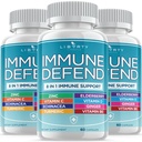 8 en 1 Apoyo de Defensa Inmune, Vitaminas Inmunitarias Suplemento Booster con zinc 50mg, Vitamina C Elderberry VIT D3 5000 UI, Curcumina Turmérica &amp; Ginger, Echinacea - Alivio de Alergia para Niños Adultos