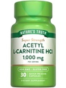 La verdad de la naturaleza Acetyl L-Carnitine 1000mg  30 Capsules ← Super Strength ← Gluten Free ALCAR Suplemento