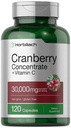 Horbäach Cranberry Concentrate Extract Pills + Vitamin C TENIDO 30,000mg Silencio 120 Capsules ANTE Triple Strength Ultimate Potency Formula ← Non-GMO y Gluten Free Supplement