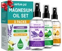 Venture Pal 3-Pack Topical Magnesium Oil Spray Set for Feet – Regalo ideal para la relajación, mejor sueño, alivio muscular para las articulaciones de las piernas, cabello saludable y la piel. Absorción rápida, No-Greasy