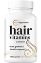 Micro Ingredientes Crecimiento del cabello Vitaminas para Mujeres &amp; Hombres, 120 Capsules  durable 14-in-1 Fórmula con Biotina, Collagen, Keratin, Saw Palmetto &amp; Más ¦