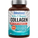 Complejo Multi Collagen, Tipo I, II, III, 6-en-1 Super Collagen con vitamina C, Ácido Hialurónico, Biotina, Turmérica, Pepper Negro, Keto, 90 cápsulas