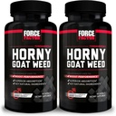 Factor de fuerza Horny Goat Weed for Hombre, Natural Male Drive and Vitality Supplement with Natural Ingredients for Superior Absorption, Fundamental Series, 750mg, 60 Count (Pack of 2)