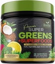 Verdes Powder Superfood Suplemento - Super Verde Rojos Smoothie Mix Blend con espirulina, Wheat Grass, Clorella, Beets, Probióticos, Antioxidantes naturales - Vegan, No GMO - 28 Servings