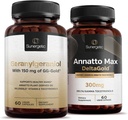 Premium Geranylgeraniol Plus Annatto Max DeltaGold – para la salud del corazón, el envejecimiento saludable, el apoyo inmunológico &amp; bienestar general – Geranylgeraniol 60 cápsulas – Annatto Max 60 cápsulas