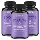 Soothe Hormone Balance for Women + Thyroid Support for Women (3-Pack) TEN Cortisol Manager, Mood Support, " Metabolism Booster TEN Adrenal Support ← Rhodiola, Selenium, Iodine Неликованы, 180 ct